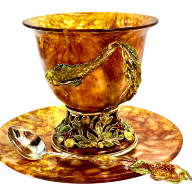 Чашка чайная из янтаря ИСПОЛНЕНИЕ ЖЕЛАНИЙ AZJ4204/L - Чашка чайная из янтаря ИСПОЛНЕНИЕ ЖЕЛАНИЙ AZJ4204/L