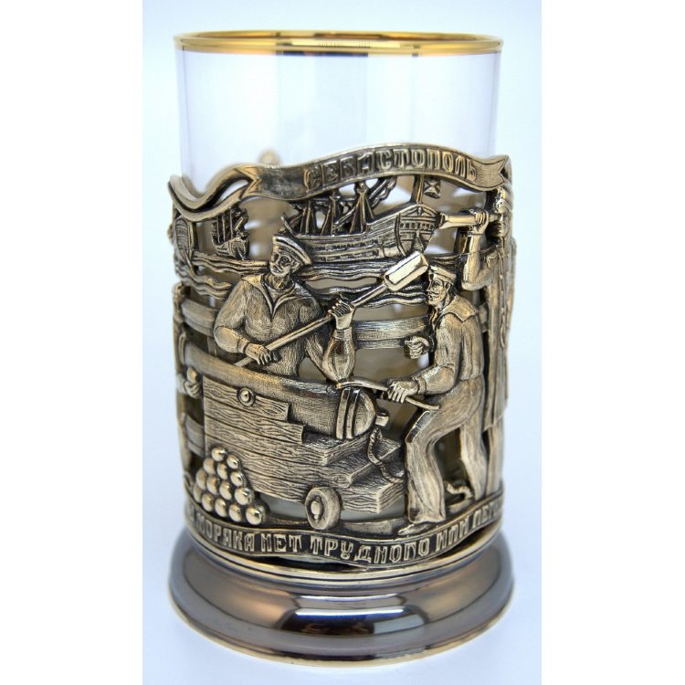 Подстаканник подарочный для чая СЛАВА ЗАЩИТНИКАМ СЕВАСТОПОЛЯ 061.L1060