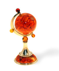 Глобус сувенирный янтарный AZJ-sv-GL