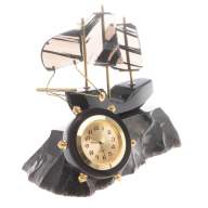 Настольные часы из чёрного обсидиана ПАРУСНИК AZY-124377 - Настольные часы из чёрного обсидиана ПАРУСНИК AZY-124377