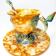 Чашка чайная из янтаря КОЛИБРИ AZJ/4201/L - Чашка чайная из янтаря КОЛИБРИ AZJ/4201/L