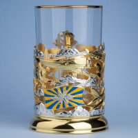 Подстаканник подарочный для чая с позолотой АВИАЦИЯ РОССИИ 061.L1G