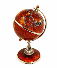 Глобус из янтаря РОССИЯ-КИТАЙ AZJ-1804-kit
