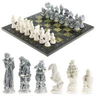 Шахматы подарочные из камня РУССКИЕ СКАЗКИ AZY-122804   - Шахматы подарочные из камня РУССКИЕ СКАЗКИ AZY-122804  