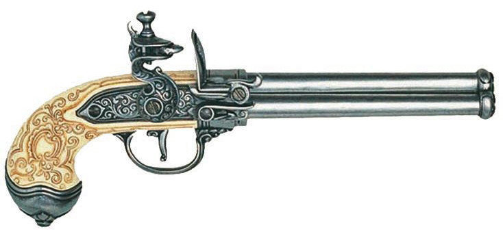 Пистолет кремниевый 3-х ствольный, системы Лоренцони, Италия, 1680 г. DE-1016-G