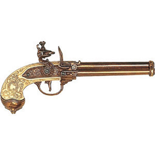 Пистолет кремниевый 3-х ствольный, системы Лоренцони, Италия, 1680 г. DE-1016-L