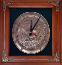 Деревянная ключница-часы ГЛУХАРЬ GT-18-317