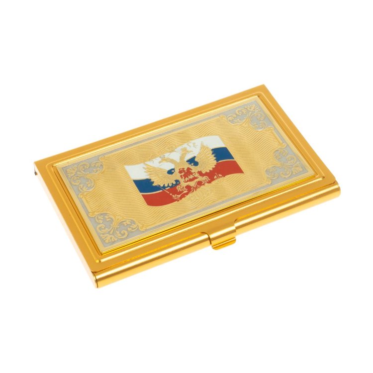 Визитница ГЕРБ РФ с эмалью LPY-6511