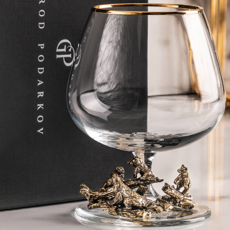 Бокал для коньяка МЕДВЕДИ в подарочной коробке GP-13000590