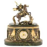 Каминные часы из нефрита ГЕОРГИЙ ПОБЕДОНОСЕЦ AZY-3524 - Каминные часы из нефрита ГЕОРГИЙ ПОБЕДОНОСЕЦ AZY-3524