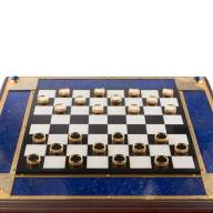 Шахматы и шашки подарочные из лазурита ЦАРСКИЕ AZY-121085 - Шахматы и шашки подарочные из лазурита ЦАРСКИЕ AZY-121085