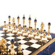 Шахматы и шашки подарочные из лазурита ЦАРСКИЕ AZY-121085 - Шахматы и шашки подарочные из лазурита ЦАРСКИЕ AZY-121085