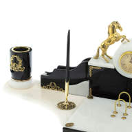 Письменный набор из обсидиана и мрамора КОНИ ПРИВЕРЕДЛИВЫЕ 035.ys129/078 - Письменный набор из обсидиана и мрамора КОНИ ПРИВЕРЕДЛИВЫЕ 035.ys129/078
