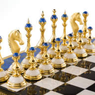 Шахматы подарочные из лазурита ЦАРСКИЕ AZY-120665 - Шахматы подарочные из лазурита ЦАРСКИЕ AZY-120665