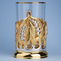 Подстаканник ЛЕСНЫЕ ЛАНДЫШИ (Золочение, серебрение) 061.L1040/3G